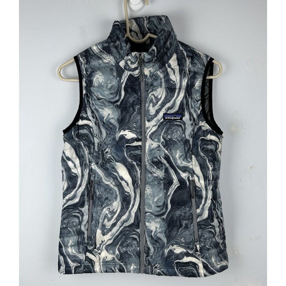 Patagonia Jacket Womens Small Down Sweater Vest Rivermouth Grey Marble  Puffer